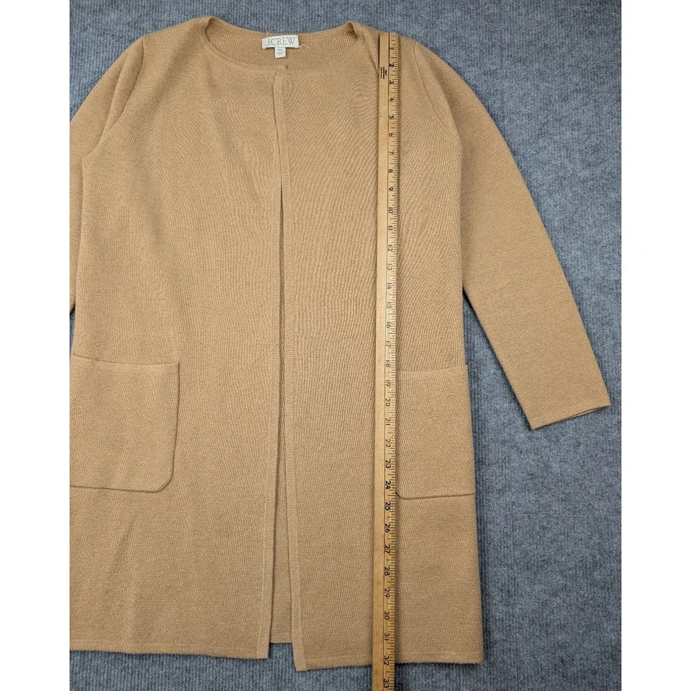 J Crew Cardigan Duster Womens XXS Merino Wool Quiet Luxury Blazer Sweater Brown
